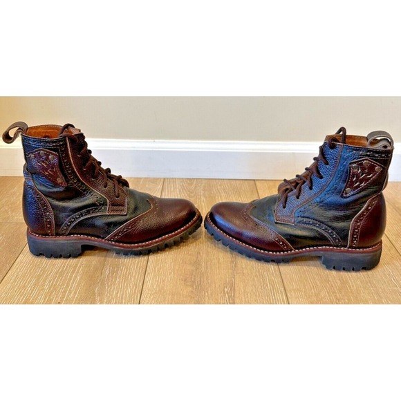 Handmade Custommade Leather Gunslinger El Gato Montes Boots Unisex Sz W8.5 / M7 - Picture 2 of 10